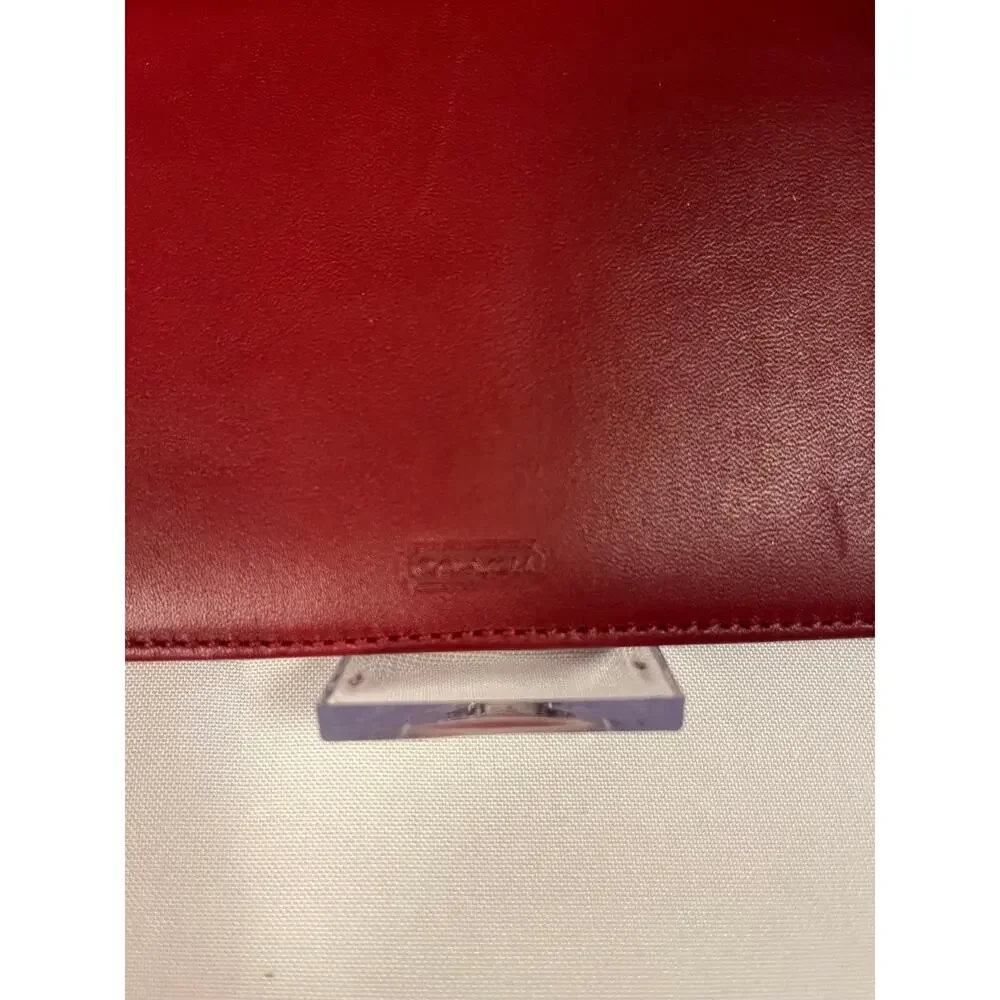 Vintage Y2K Coach Soho Wallet + Checkbook Red Leather & Jacquard